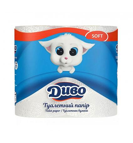 Туалетная бумага белая Диво 2 сл 4шт Туалетная бумага белая Диво 2 сл 4шт